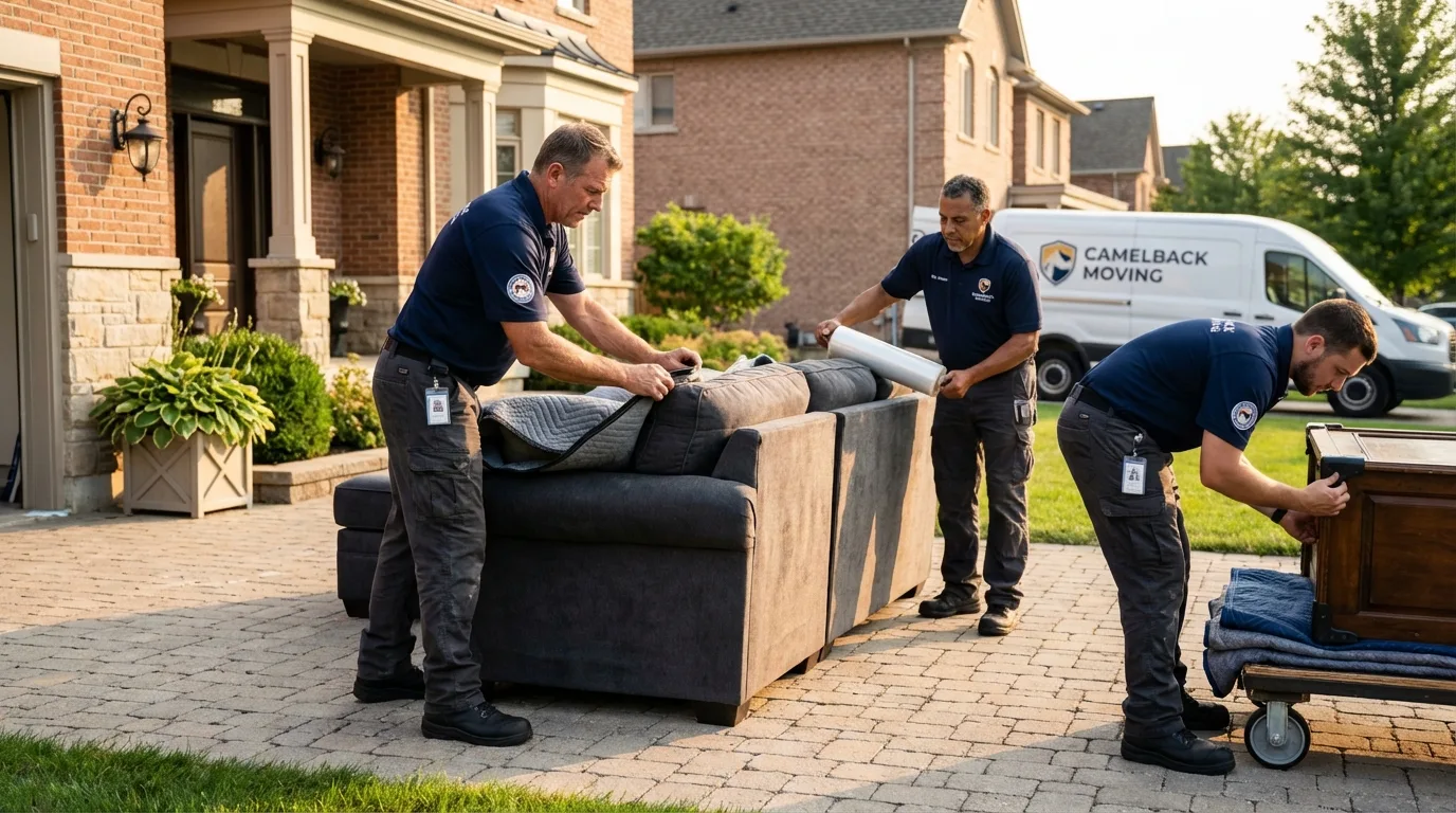 Large estate moving crew wrapping furniture in Jasper, TN